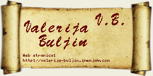 Valerija Buljin vizit kartica